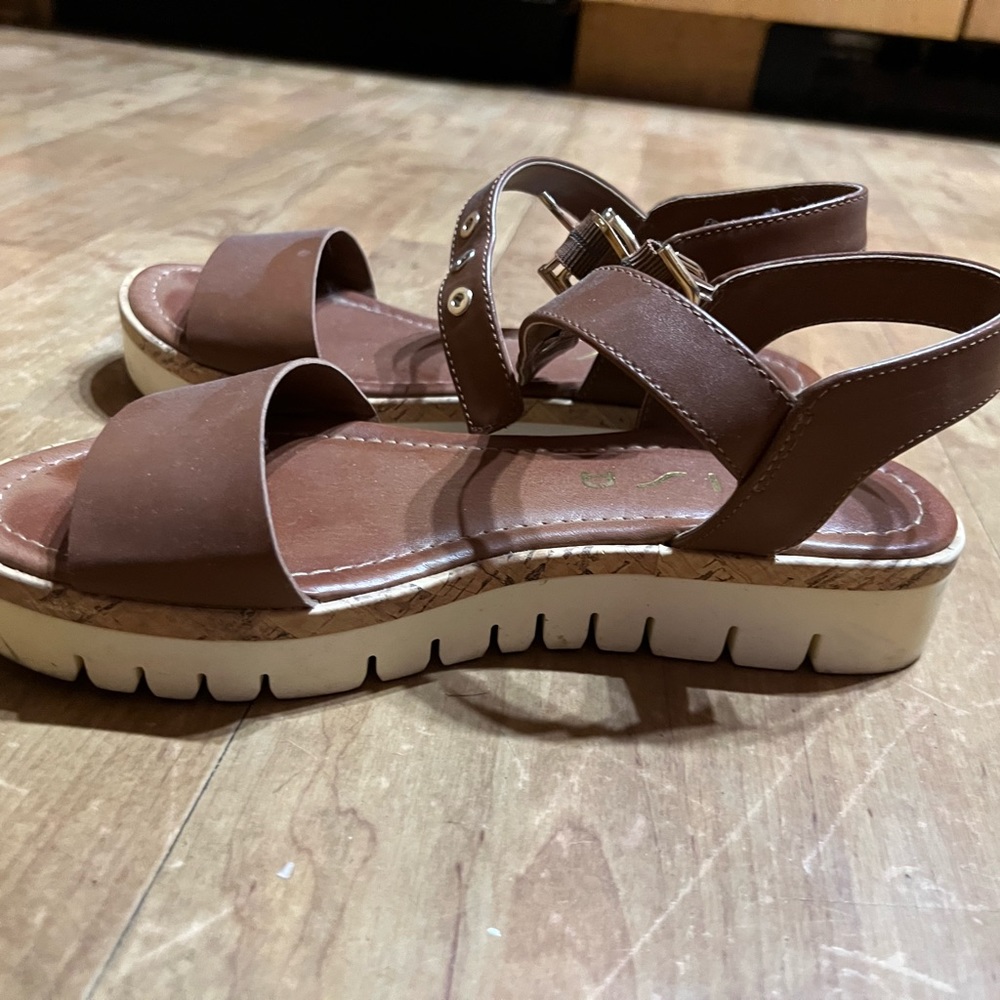 brown platform sandals